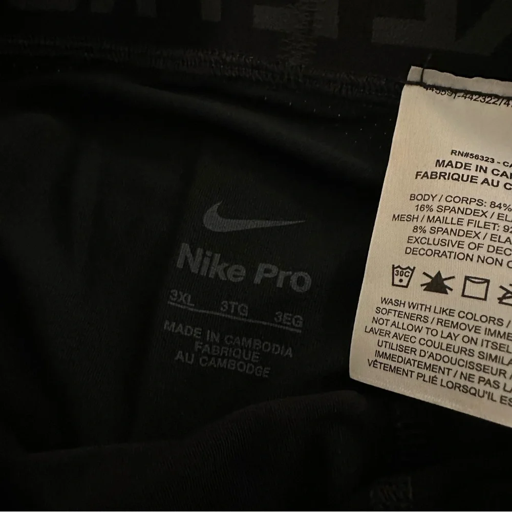 Nike Pro NBA Player Issued 3/4 Compression Tights Black Men's 3XL | NEW
